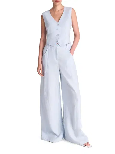 TWP Women's Kikis Linen Vest - Ice Melt | Thumbnail 2 TWP Women's Kikis Linen Vest - Ice Melt | Thumbnail 2