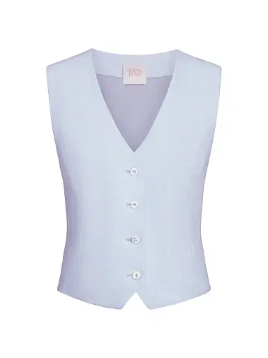 TWP Women's Kikis Linen Vest - Ice Melt | Thumbnail 1 TWP Women's Kikis Linen Vest - Ice Melt | Thumbnail 1