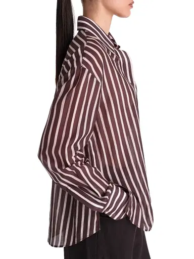 TWP Women's Joey Striped Silk Button-Front Shirt | Thumbnail 3 TWP Women's Joey Striped Silk Button-Front Shirt | Thumbnail 3