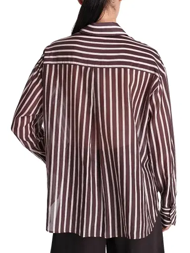 TWP Women's Joey Striped Silk Button-Front Shirt | Thumbnail 4 TWP Women's Joey Striped Silk Button-Front Shirt | Thumbnail 4