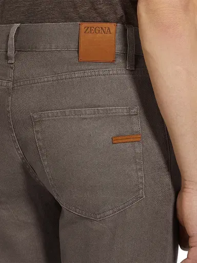 Zegna Men's Stretch Cotton and Linen Roccia Jeans | Thumbnail 5 Zegna Men's Stretch Cotton and Linen Roccia Jeans | Thumbnail 5