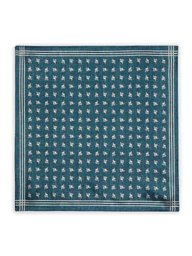 Saks Fifth Avenue Men's Mini Pine Silk Pocket Square - Blue | Thumbnail 2 Saks Fifth Avenue Men's Mini Pine Silk Pocket Square - Blue | Thumbnail 2