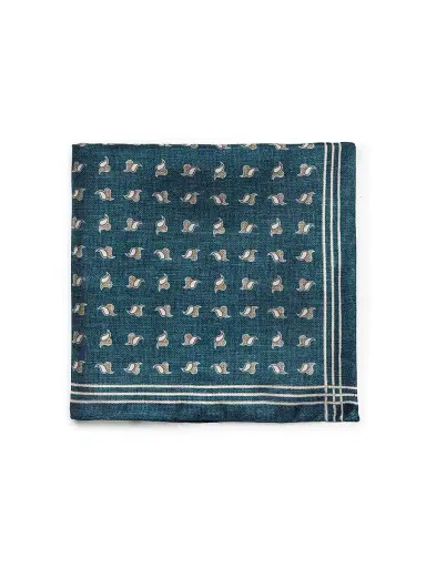 Saks Fifth Avenue Men's Mini Pine Silk Pocket Square - Blue | Thumbnail 1 Saks Fifth Avenue Men's Mini Pine Silk Pocket Square - Blue | Thumbnail 1