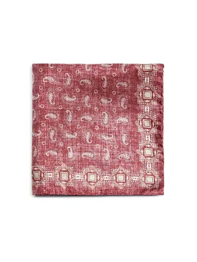 Saks Fifth Avenue Men's Paisley Silk Twill Pocket Square - Red | Thumbnail 1 Saks Fifth Avenue Men's Paisley Silk Twill Pocket Square - Red | Thumbnail 1