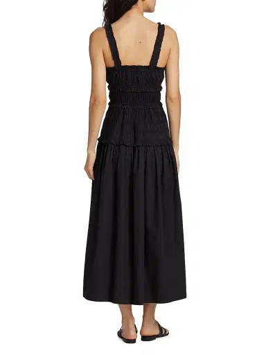 DÔEN Women's Marianne Smocked Midi-Dress - Black - Size Large | Thumbnail 5 DÔEN Women's Marianne Smocked Midi-Dress - Black - Size Large | Thumbnail 5