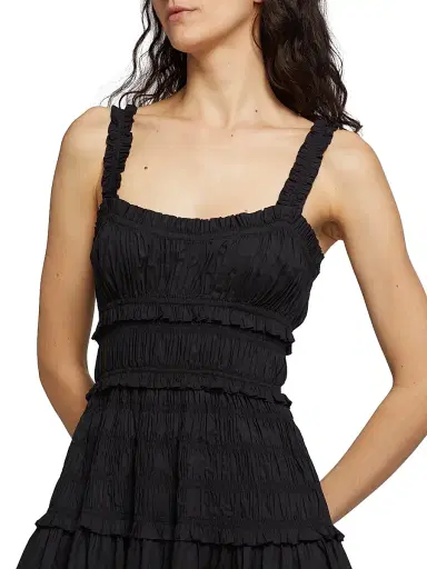 DÔEN Women's Marianne Smocked Midi-Dress - Black - Size Large | Thumbnail 6 DÔEN Women's Marianne Smocked Midi-Dress - Black - Size Large | Thumbnail 6