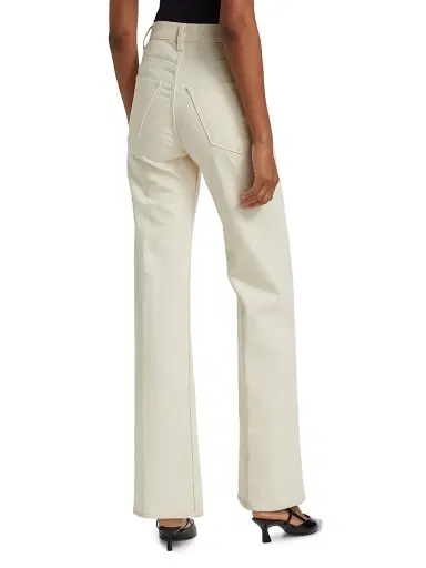 Jamie Haller Women's Crease Bootcut High-Rise Jeans - Ecru | Thumbnail 5 Jamie Haller Women's Crease Bootcut High-Rise Jeans - Ecru | Thumbnail 5