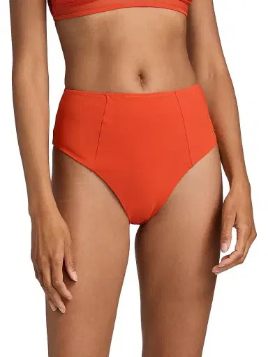 Kiki de Montparnasse Women's Echauffe High-Waisted Bikini Bottom - Tangerine | Thumbnail 3 Kiki de Montparnasse Women's Echauffe High-Waisted Bikini Bottom - Tangerine | Thumbnail 3