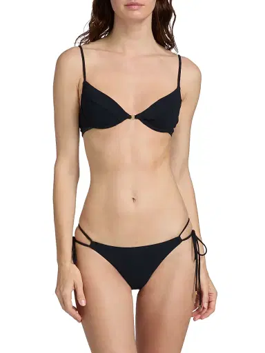 Kiki de Montparnasse Women's Self-Tie Demi Bikini Top - French Navy - Size Large | Thumbnail 3 Kiki de Montparnasse Women's Self-Tie Demi Bikini Top - French Navy - Size Large | Thumbnail 3