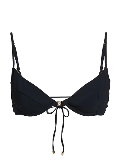 Kiki de Montparnasse Women's Self-Tie Demi Bikini Top - French Navy - Size Large | Thumbnail 1 Kiki de Montparnasse Women's Self-Tie Demi Bikini Top - French Navy - Size Large | Thumbnail 1