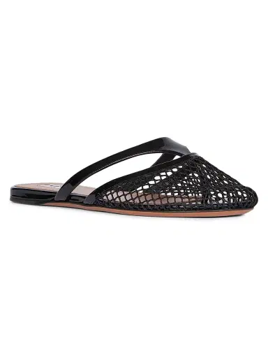 Alaïa Women's Fishnet & Leather Mules - Noir | Thumbnail 2 Alaïa Women's Fishnet & Leather Mules - Noir | Thumbnail 2