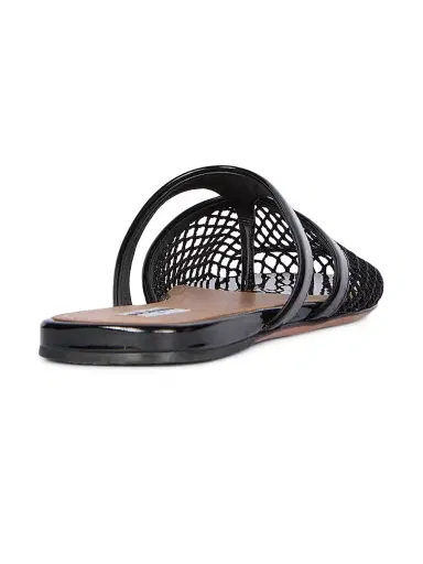 Alaïa Women's Fishnet & Leather Mules - Noir | Thumbnail 3 Alaïa Women's Fishnet & Leather Mules - Noir | Thumbnail 3