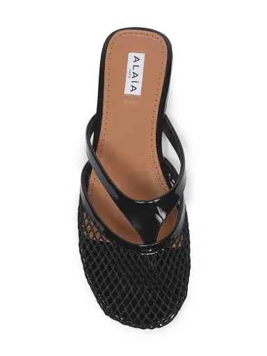 Alaïa Women's Fishnet & Leather Mules - Noir | Thumbnail 4 Alaïa Women's Fishnet & Leather Mules - Noir | Thumbnail 4