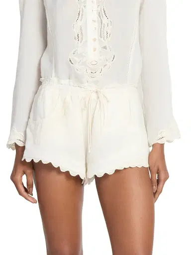 Isabel Marant Women's Lola Drawstring Shorts - Ecru | Thumbnail 3 Isabel Marant Women's Lola Drawstring Shorts - Ecru | Thumbnail 3
