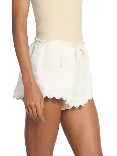 Isabel Marant Women's Lola Drawstring Shorts - Ecru | Thumbnail 4 Isabel Marant Women's Lola Drawstring Shorts - Ecru | Thumbnail 4
