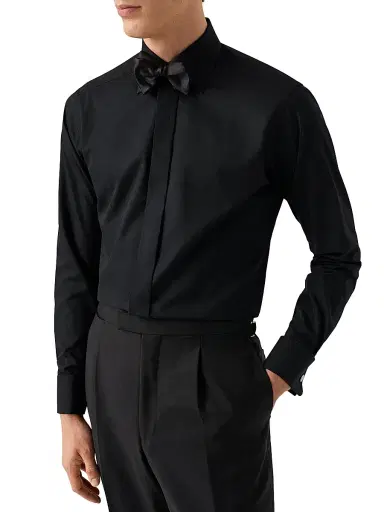 Eton Men's Slim-Fit Textured Dress Shirt - Black - Size 17 | Thumbnail 3 Eton Men's Slim-Fit Textured Dress Shirt - Black - Size 17 | Thumbnail 3