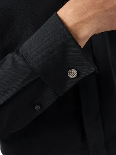 Eton Men's Slim-Fit Textured Dress Shirt - Black - Size 17 | Thumbnail 6 Eton Men's Slim-Fit Textured Dress Shirt - Black - Size 17 | Thumbnail 6