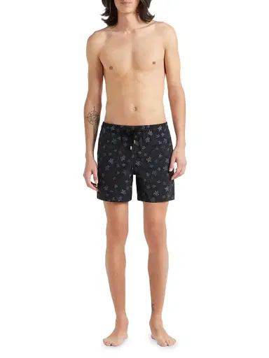 Vilebrequin Men's Embroidered Ronde des Tortues Swim Trunks - Noir | Thumbnail 2 Vilebrequin Men's Embroidered Ronde des Tortues Swim Trunks - Noir | Thumbnail 2
