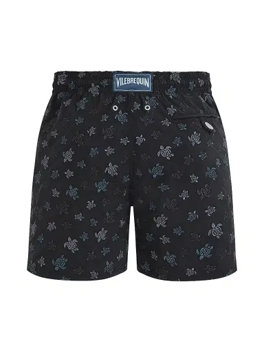 Vilebrequin Men's Embroidered Ronde des Tortues Swim Trunks - Noir | Thumbnail 3 Vilebrequin Men's Embroidered Ronde des Tortues Swim Trunks - Noir | Thumbnail 3