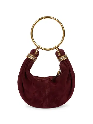 Chloé Women's Mini Bracelet Suede Hobo Bag - Deep Violine | Thumbnail 5 Chloé Women's Mini Bracelet Suede Hobo Bag - Deep Violine | Thumbnail 5