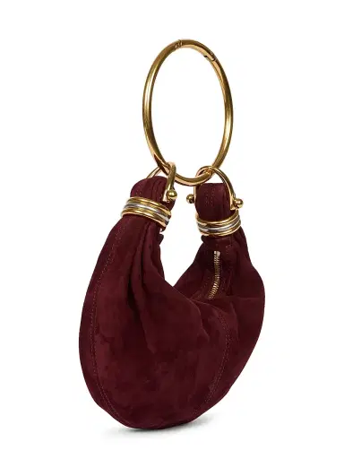 Chloé Women's Mini Bracelet Suede Hobo Bag - Deep Violine | Thumbnail 6 Chloé Women's Mini Bracelet Suede Hobo Bag - Deep Violine | Thumbnail 6