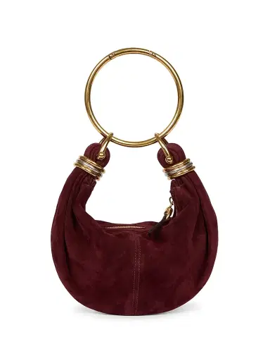 Chloé Women's Mini Bracelet Suede Hobo Bag - Deep Violine | Thumbnail 1 Chloé Women's Mini Bracelet Suede Hobo Bag - Deep Violine | Thumbnail 1