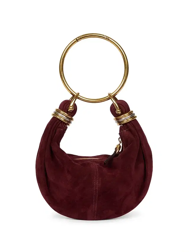 Women's Mini Bracelet Suede Hobo Bag - Deep Violine Women's Mini Bracelet Suede Hobo Bag - Deep Violine