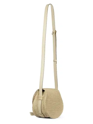 Chloé Women's Marcie Raffia & Leather Saddle Bag - Smoky Beige | Thumbnail 4 Chloé Women's Marcie Raffia & Leather Saddle Bag - Smoky Beige | Thumbnail 4