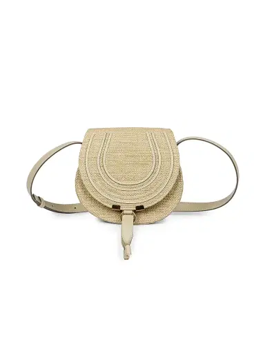 Chloé Women's Marcie Raffia & Leather Saddle Bag - Smoky Beige | Thumbnail 1 Chloé Women's Marcie Raffia & Leather Saddle Bag - Smoky Beige | Thumbnail 1