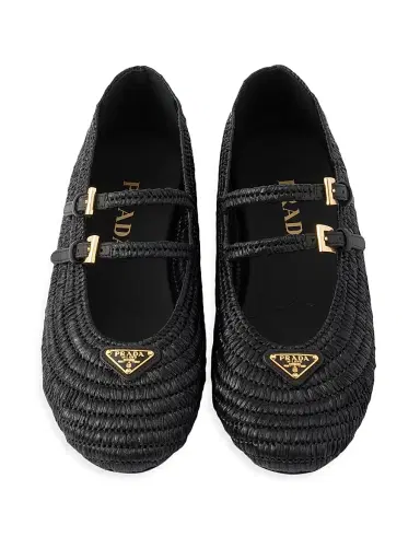 Prada Women's Crochet Ballerinas - Beige Brown | Thumbnail 7 Prada Women's Crochet Ballerinas - Beige Brown | Thumbnail 7
