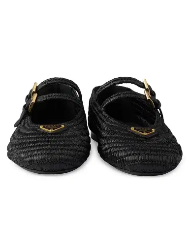 Prada Women's Crochet Ballerinas - Beige Brown | Thumbnail 9 Prada Women's Crochet Ballerinas - Beige Brown | Thumbnail 9