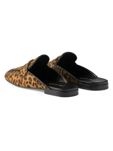 Prada Women's Leopard Print Leather Mules - Beige Khaki | Thumbnail 3 Prada Women's Leopard Print Leather Mules - Beige Khaki | Thumbnail 3