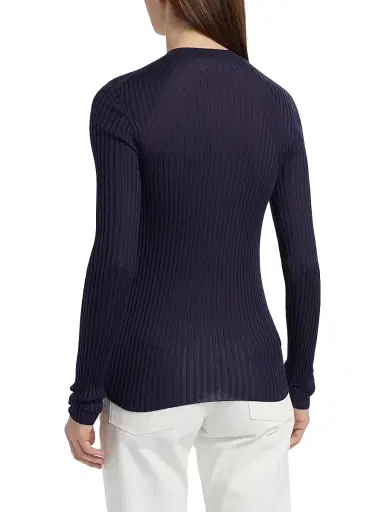 Jil Sander Women's Superfine Seamless Silk Rib-Knit Cardigan - Midnight - Size 2 | Thumbnail 5 Jil Sander Women's Superfine Seamless Silk Rib-Knit Cardigan - Midnight - Size 2 | Thumbnail 5