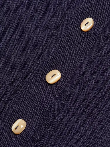 Jil Sander Women's Superfine Seamless Silk Rib-Knit Cardigan - Midnight - Size 2 | Thumbnail 7 Jil Sander Women's Superfine Seamless Silk Rib-Knit Cardigan - Midnight - Size 2 | Thumbnail 7