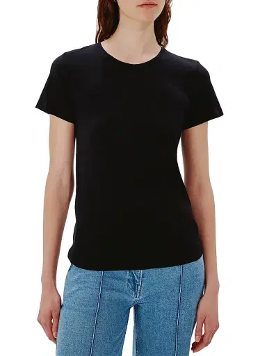 Another Tomorrow Women's Crew Neck Tee - Black | Thumbnail 2 Another Tomorrow Women's Crew Neck Tee - Black | Thumbnail 2