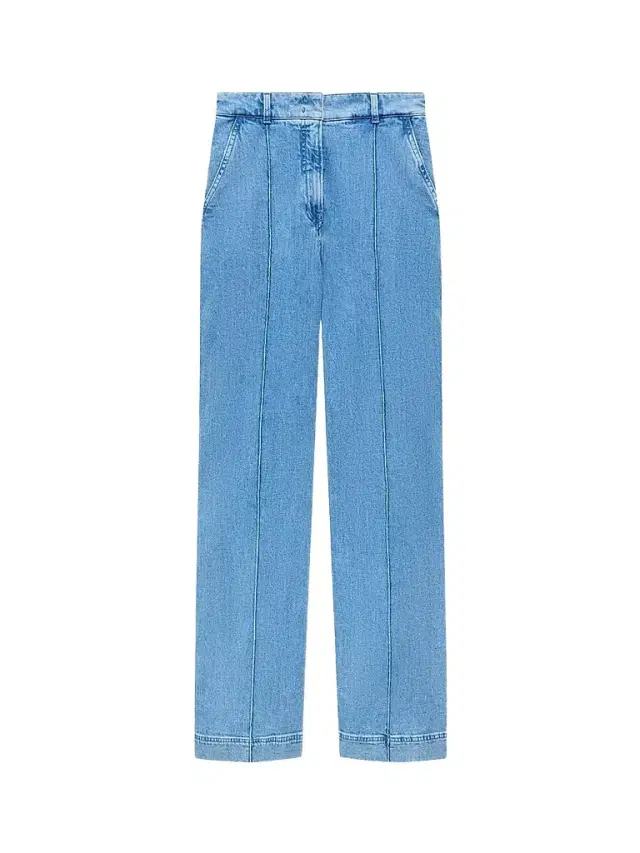 Women's High Waisted Denim Trousers - Light Blue Women's High Waisted Denim Trousers - Light Blue