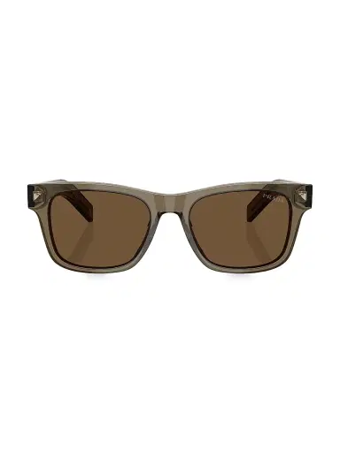 Prada Men's 55MM Rectangular Sunglasses - Dark Brown | Thumbnail 2 Prada Men's 55MM Rectangular Sunglasses - Dark Brown | Thumbnail 2