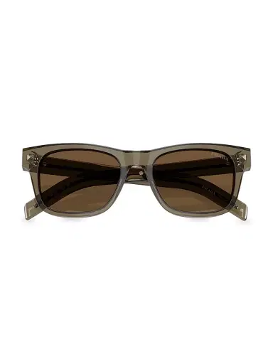 Prada Men's 55MM Rectangular Sunglasses - Dark Brown | Thumbnail 4 Prada Men's 55MM Rectangular Sunglasses - Dark Brown | Thumbnail 4