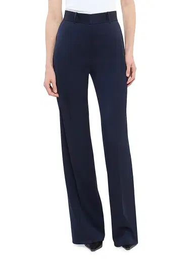 Another Tomorrow Women's Wide Leg Suit Pants - Navy | Thumbnail 2 Another Tomorrow Women's Wide Leg Suit Pants - Navy | Thumbnail 2