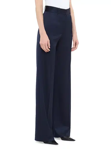 Another Tomorrow Women's Wide Leg Suit Pants - Navy | Thumbnail 3 Another Tomorrow Women's Wide Leg Suit Pants - Navy | Thumbnail 3