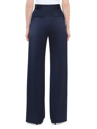 Another Tomorrow Women's Wide Leg Suit Pants - Navy | Thumbnail 4 Another Tomorrow Women's Wide Leg Suit Pants - Navy | Thumbnail 4