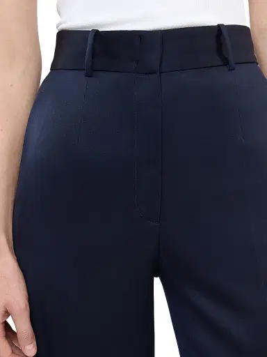 Another Tomorrow Women's Wide Leg Suit Pants - Navy | Thumbnail 5 Another Tomorrow Women's Wide Leg Suit Pants - Navy | Thumbnail 5