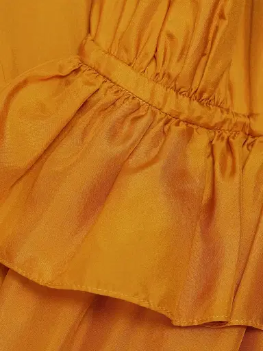 Zimmermann Women's Rhiannon Ruffled Silk Maxi Dress - Gold | Thumbnail 7 Zimmermann Women's Rhiannon Ruffled Silk Maxi Dress - Gold | Thumbnail 7