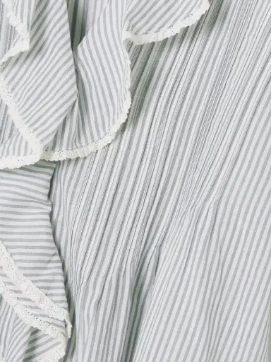 DÔEN Henri Lace-trimmed Ruffled Pintucked Striped Organic Cotton-voile Top | Thumbnail 4 DÔEN Henri Lace-trimmed Ruffled Pintucked Striped Organic Cotton-voile Top | Thumbnail 4