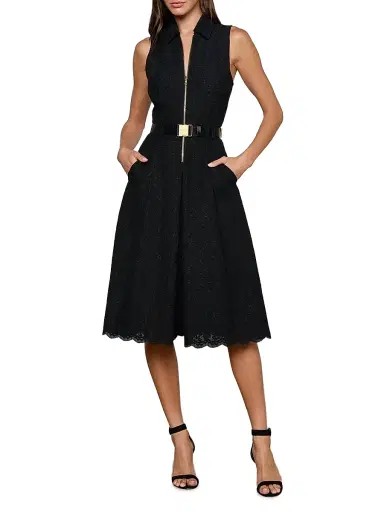 L'AGENCE Women's Kylo Cotton-Blend Lace Belted Shirtdress - Black | Thumbnail 3 L'AGENCE Women's Kylo Cotton-Blend Lace Belted Shirtdress - Black | Thumbnail 3