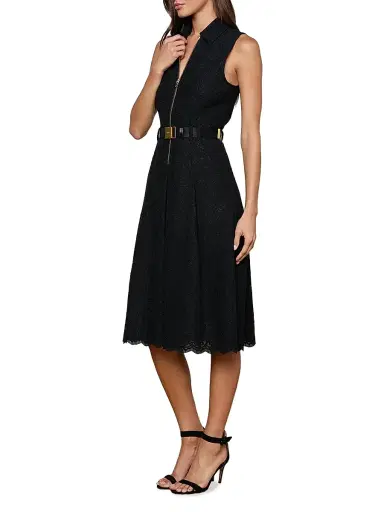 L'AGENCE Women's Kylo Cotton-Blend Lace Belted Shirtdress - Black | Thumbnail 4 L'AGENCE Women's Kylo Cotton-Blend Lace Belted Shirtdress - Black | Thumbnail 4