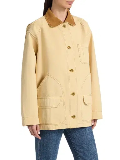 DÔEN Women's Pascale Contrast Collar Jacket - Straw - Size XS | Thumbnail 4 DÔEN Women's Pascale Contrast Collar Jacket - Straw - Size XS | Thumbnail 4