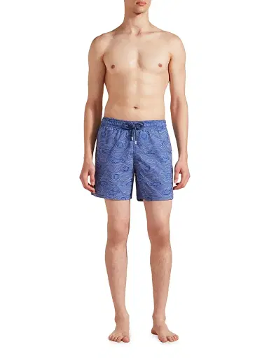 Vilebrequin Men's Embroidered Aquarium Swim Trunks - Tempete | Thumbnail 2 Vilebrequin Men's Embroidered Aquarium Swim Trunks - Tempete | Thumbnail 2