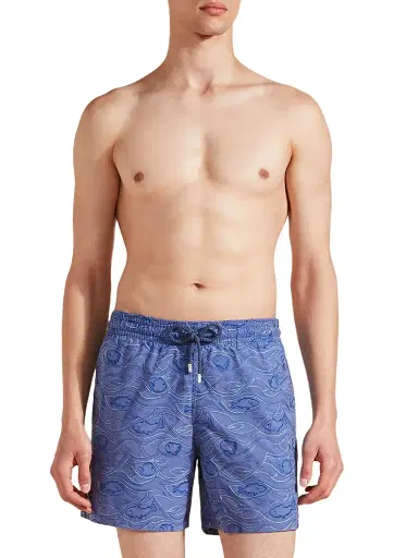 Vilebrequin Men's Embroidered Aquarium Swim Trunks - Tempete | Thumbnail 4 Vilebrequin Men's Embroidered Aquarium Swim Trunks - Tempete | Thumbnail 4