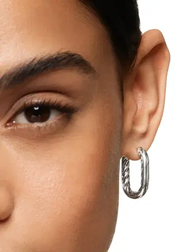 David Yurman Women's Madison Smooth Hoop Earrings in Sterling Silver, 24.3MM - Silver | Thumbnail 2 David Yurman Women's Madison Smooth Hoop Earrings in Sterling Silver, 24.3MM - Silver | Thumbnail 2